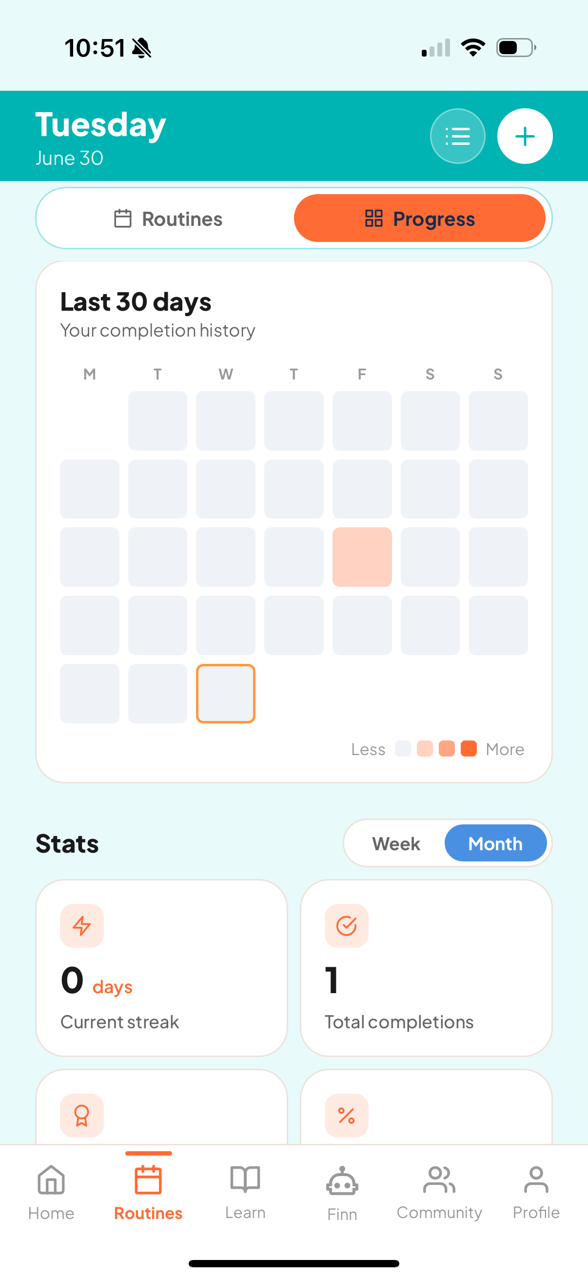 Routines calendar day view